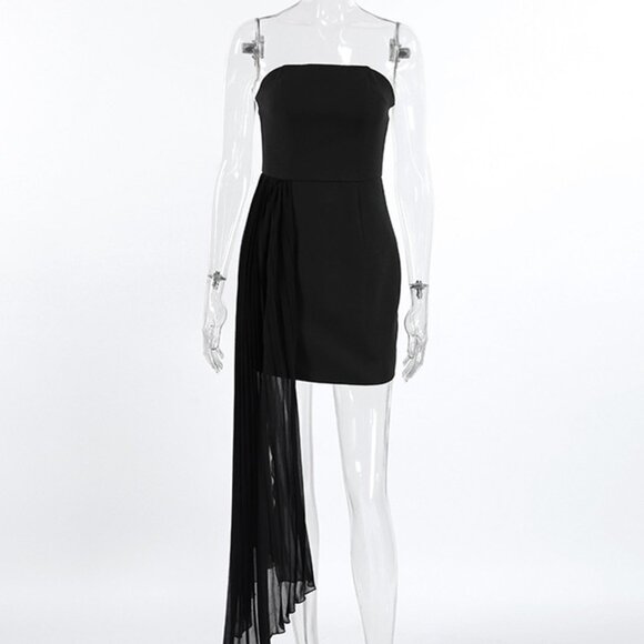 Pleated Detail Tube Mini Dress - Picture 7 of 14